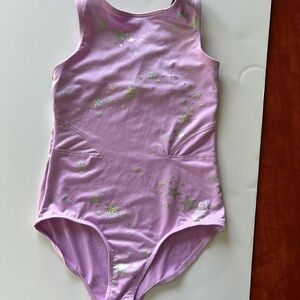 Justice Girl's Lavender Dance Leotard with Silver Star Accents